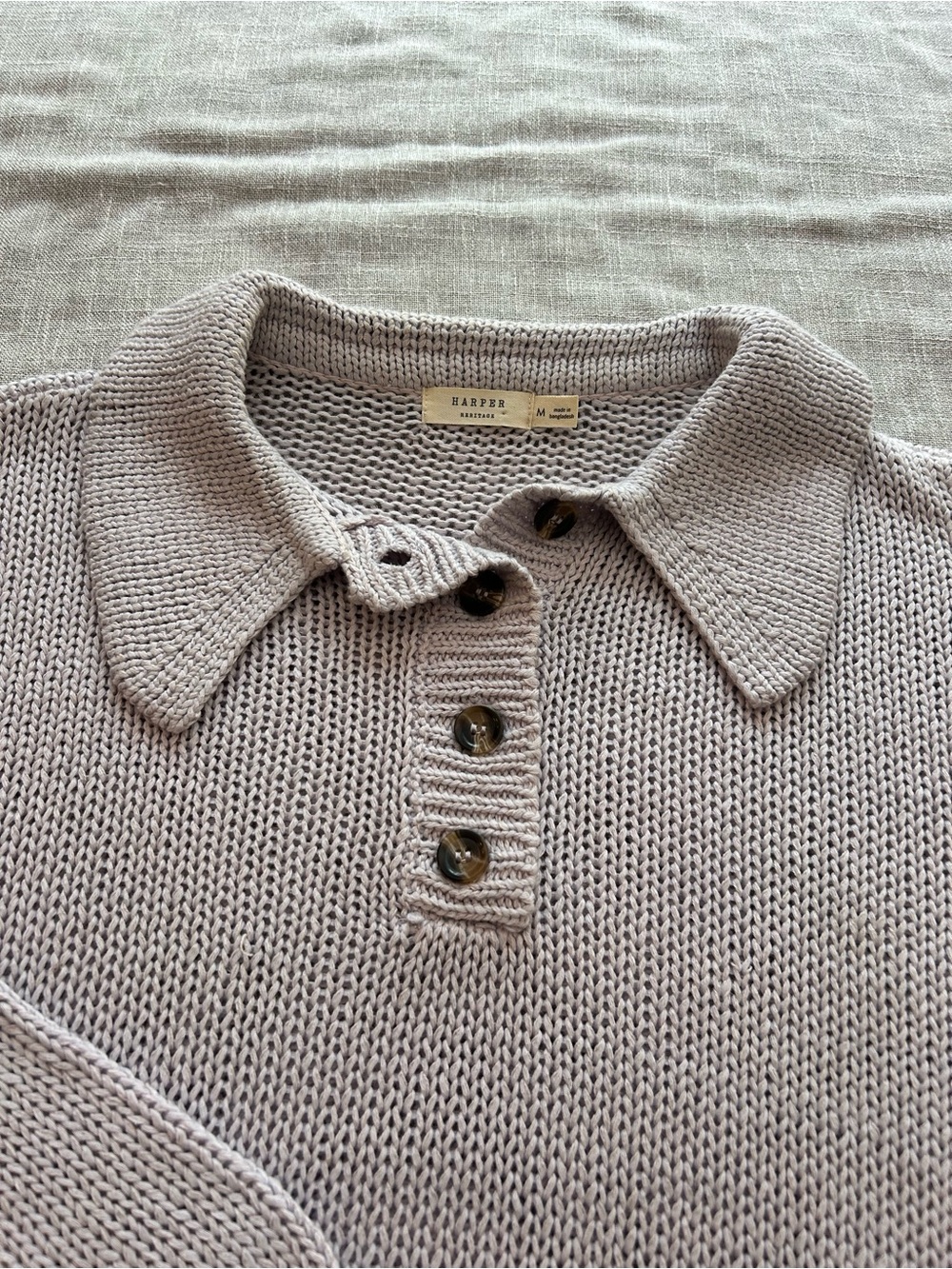 Collared Knit Sweater - Lavender - Picture 3 of 4